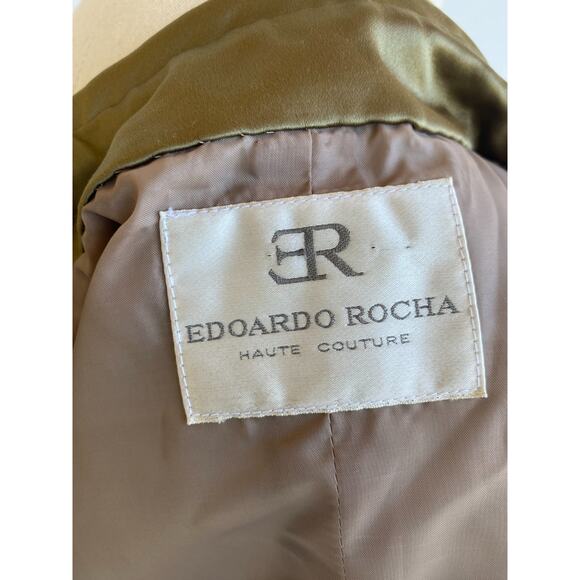 EDOARDO ROCHA Haute Couture Jacket Skirt Suit Two-Piece Set Wool Silk US 4/6 - Picture 16 of 16